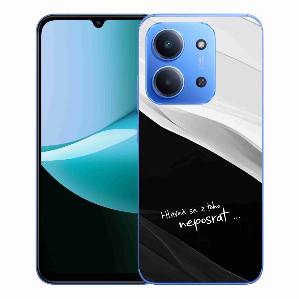 Gélový kryt mmCase na Xiaomi Redmi 15C 4G/5G (173mm) - vtipný text 13 čiernobiele pozadie