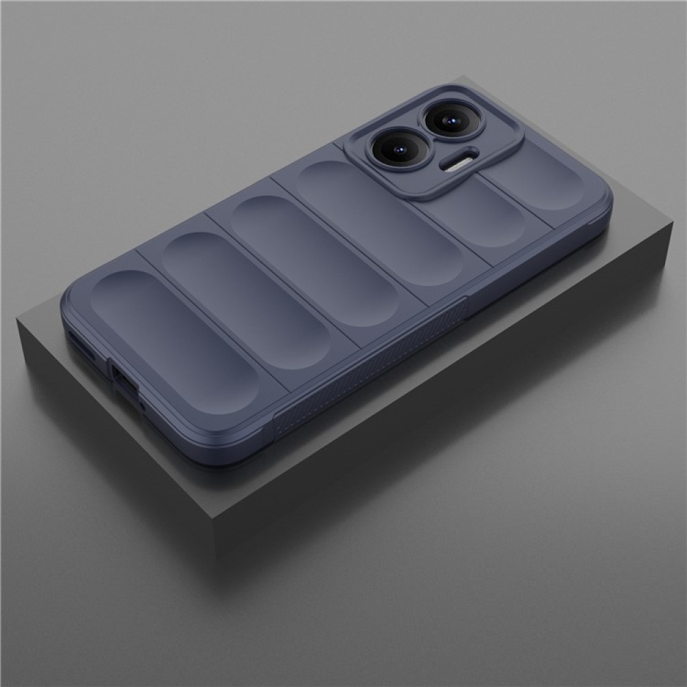 Rugg odolný gélový obal na Xiaomi Poco F7 5G - tmavomodrý