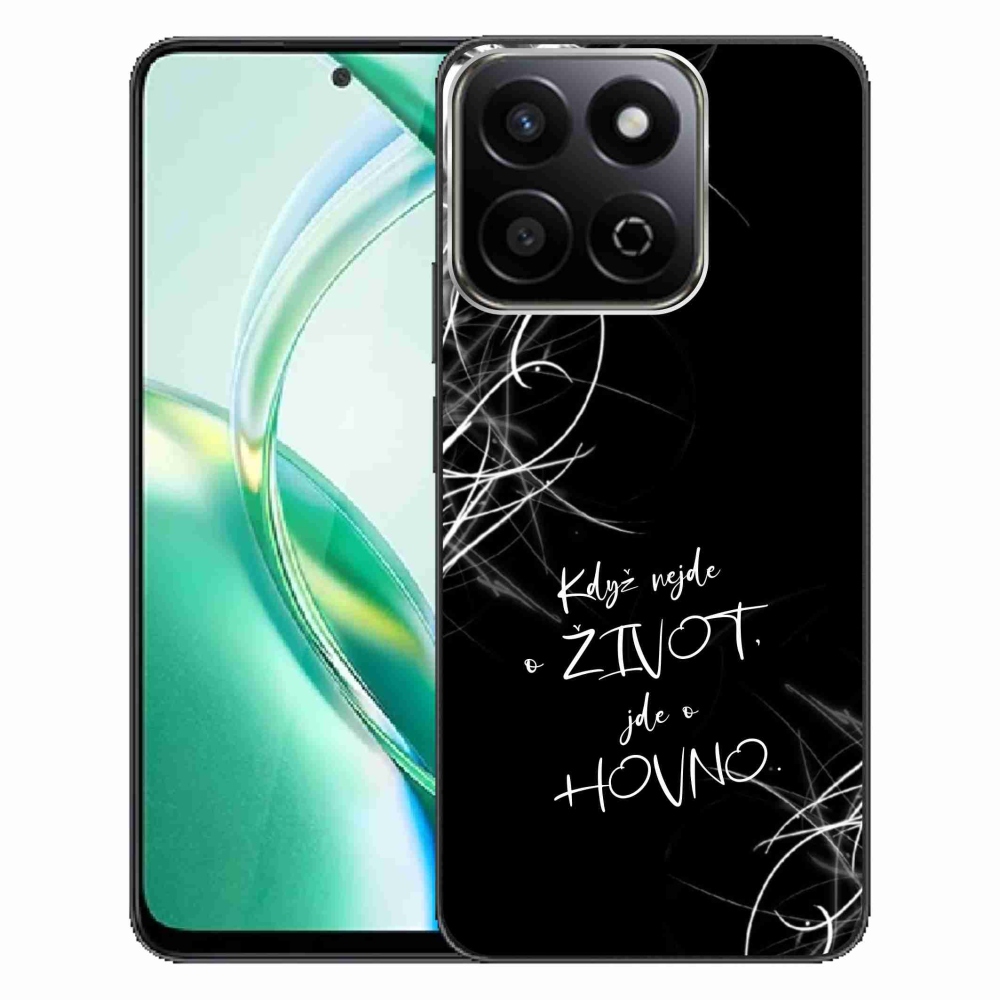 Gélový kryt mmCase na Honor 200 Smart 5G - vtipný text 16 čierne pozadie
