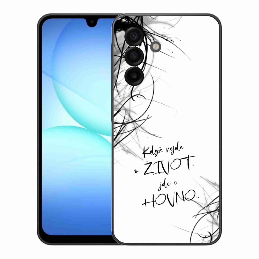 Gélový kryt mmCase na Samsung Galaxy A17 4G/5G - vtipný text 16 biele pozadie