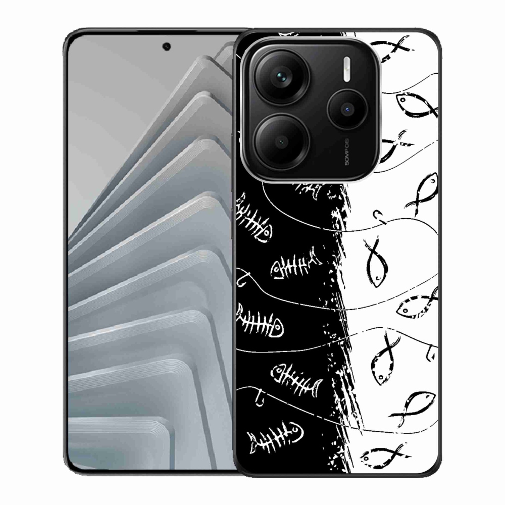 Gélový kryt mmCase na Xiaomi Redmi Note 14 5G - kostry a rybky