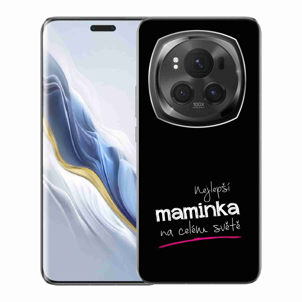 Gélový kryt mmCase na Honor Magic 6 Pro 5G - najlepšia mamička 4 čierne pozadie