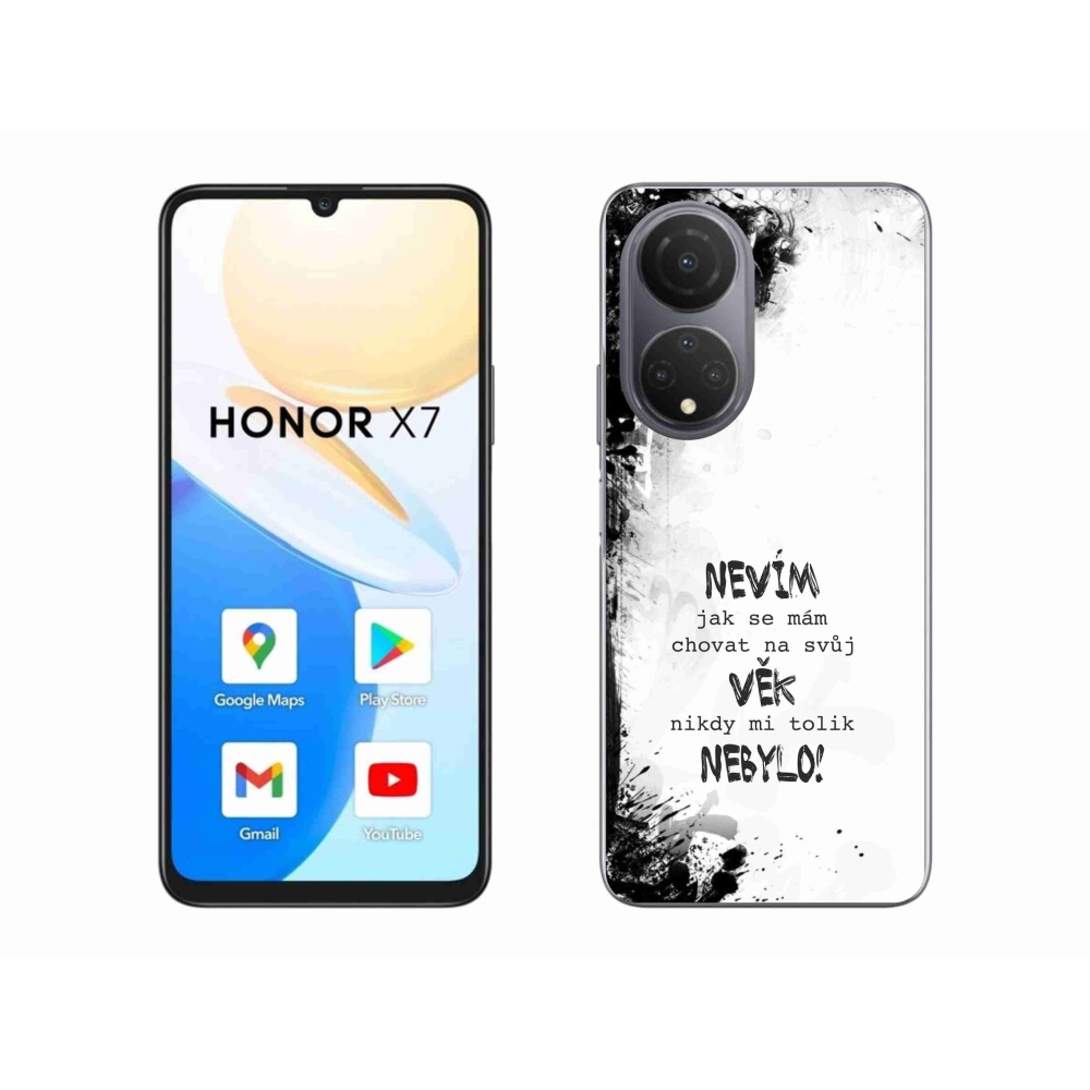 Gélový kryt mmCase na Honor X7 - vtipný text 14 biele pozadie