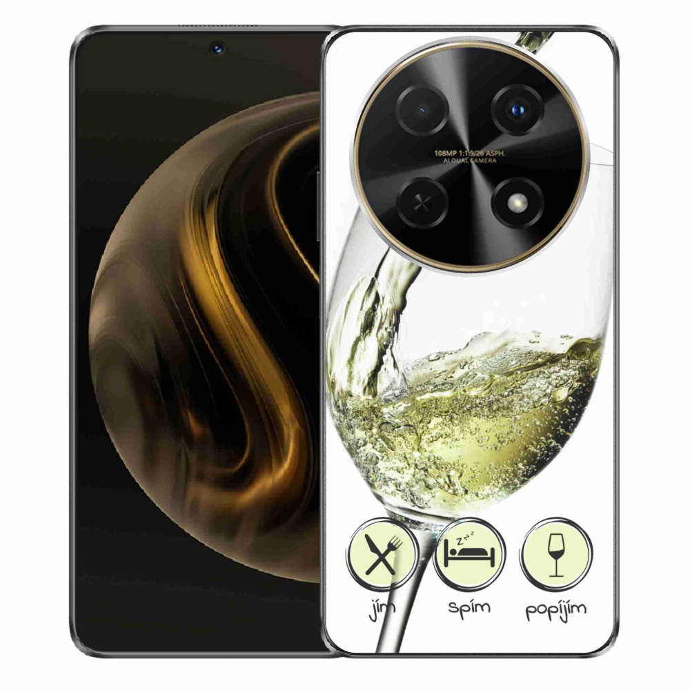 Gélový obal mmCase na Huawei Nova 12i - pohár vína bielej
