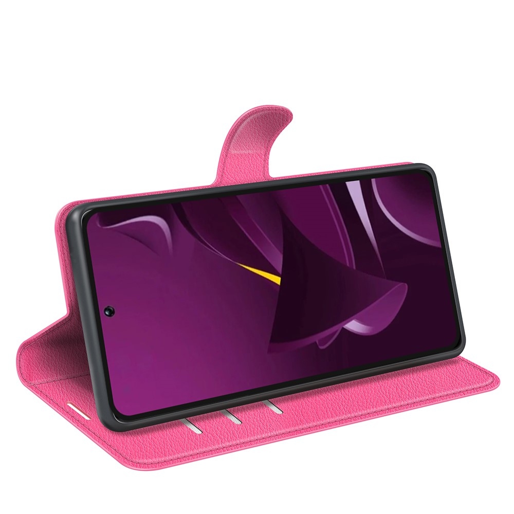 Litchi knižkové púzdro na Xiaomi Poco M7 Pro 5G - rose