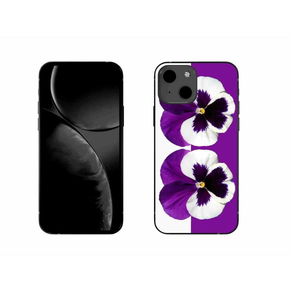 Gélový kryt mmCase na iPhone 13 6.1 - fialovobiely kvet