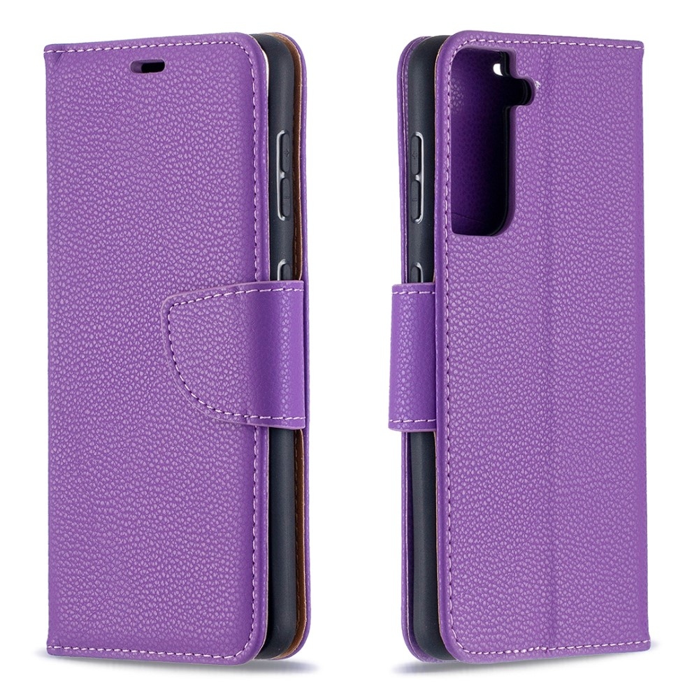 Wallet knižkové puzdro na Samsung Galaxy S21 - fialové