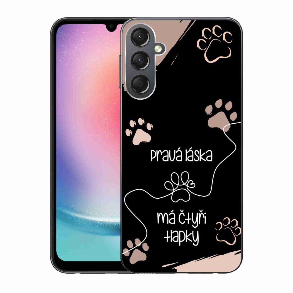 Gélový kryt mmCase na Samsung Galaxy A24 - psí motív 1 čierne pozadie