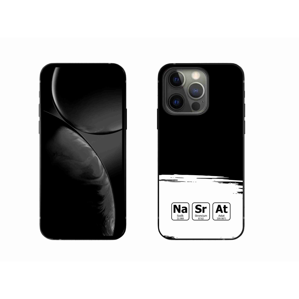 Gélový kryt mmCase na iPhone 13 Pro 6.1 - chemické prvky bieločierne pozadie