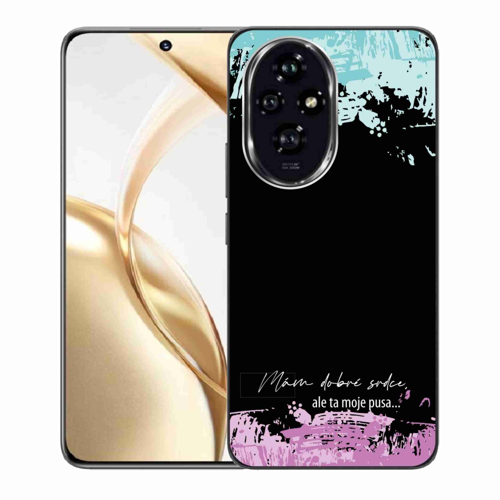 Gélový kryt mmCase na Honor 200 5G - vtipný text 3 čierne pozadie