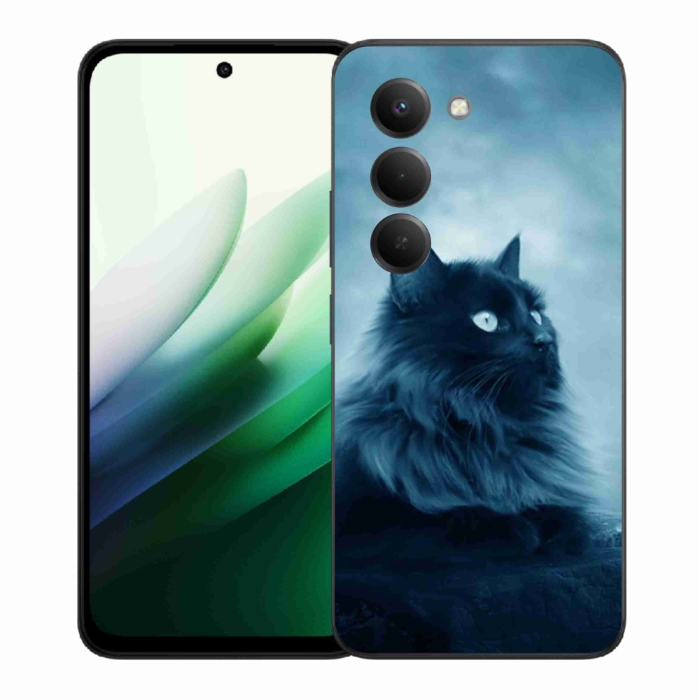 Gélový kryt mmCase na Xiaomi Redmi 15 5G (169mm) - čierna mačka 1