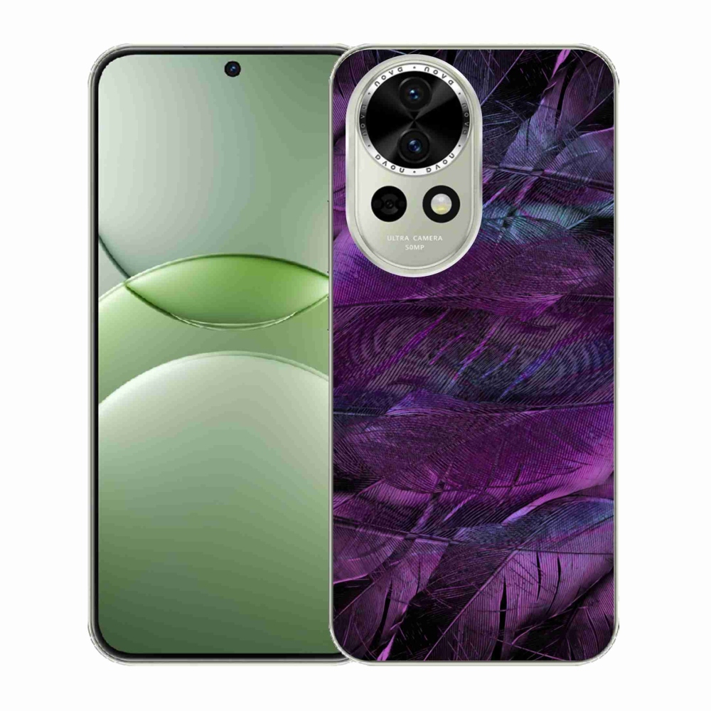 Gélový kryt mmCase na Huawei Nova 13 5G - fialové pierka