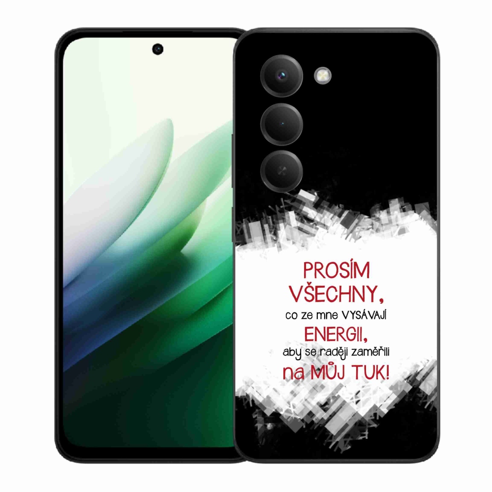 Gélový kryt mmCase na Xiaomi Redmi 15 5G (169mm) - vtipný text 1 červený