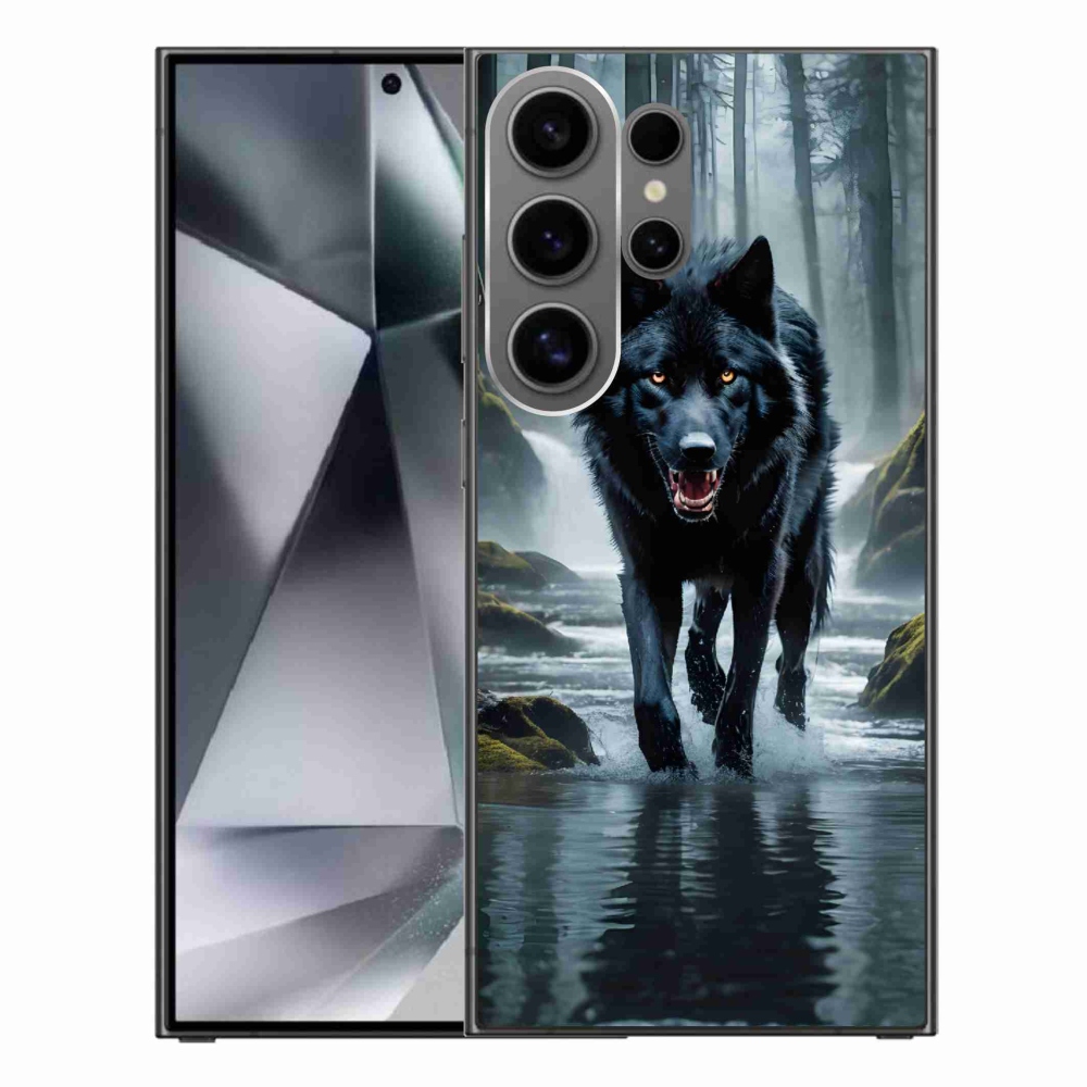 Gélový kryt mmCase na Samsung Galaxy S24 Ultra - čierny vlk