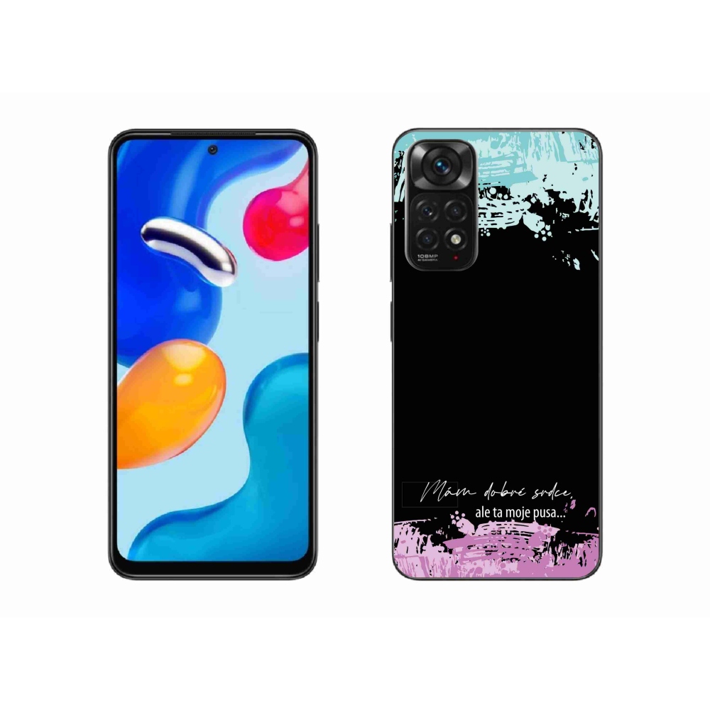 Gélový kryt mmCase na Xiaomi Redmi Note 11 4G - vtipný text 3 čierne pozadie