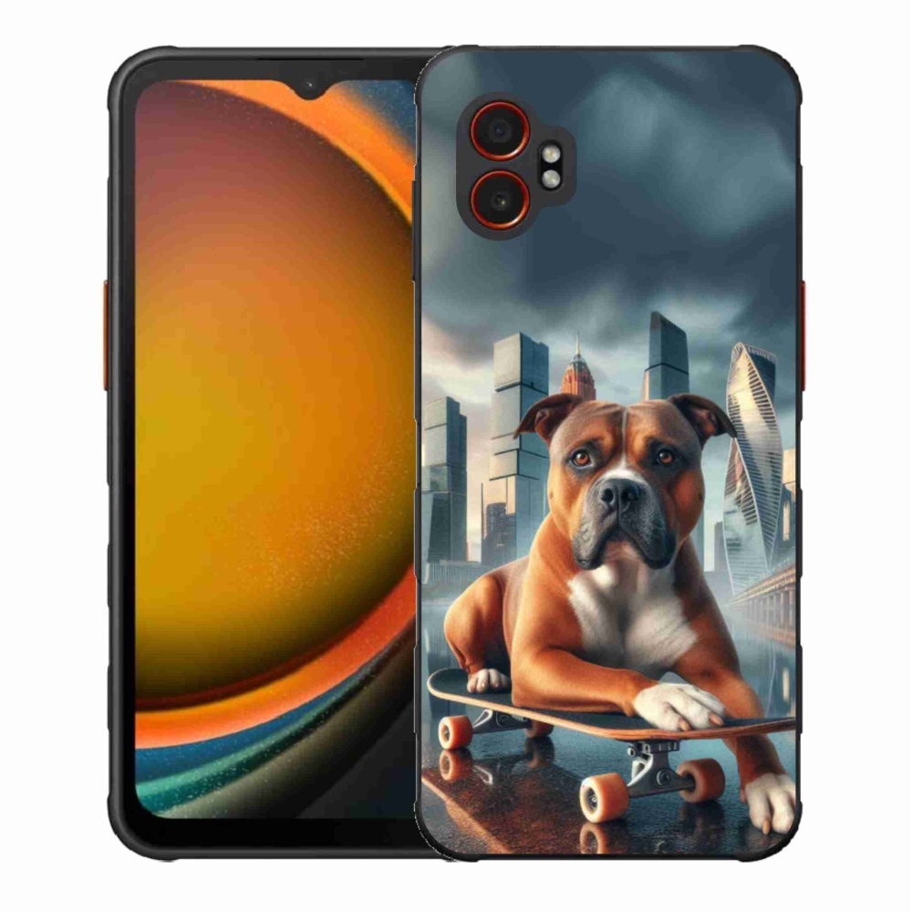 Gélový kryt mmCase na Samsung Galaxy Xcover 7 Pro - pes na skateboarde