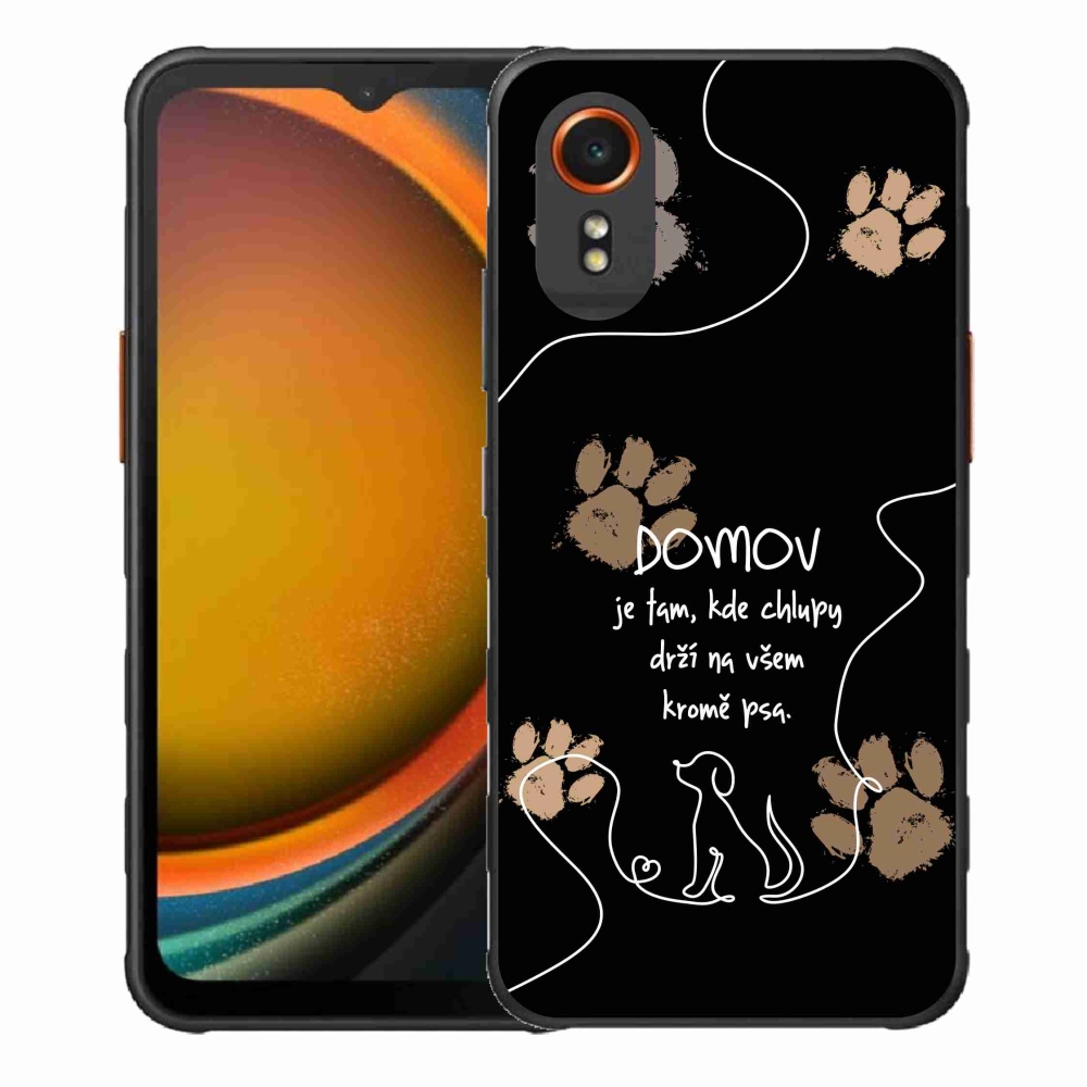 Gélový kryt mmCase na Samsung Galaxy Xcover 7 - psí motív čierne pozadie