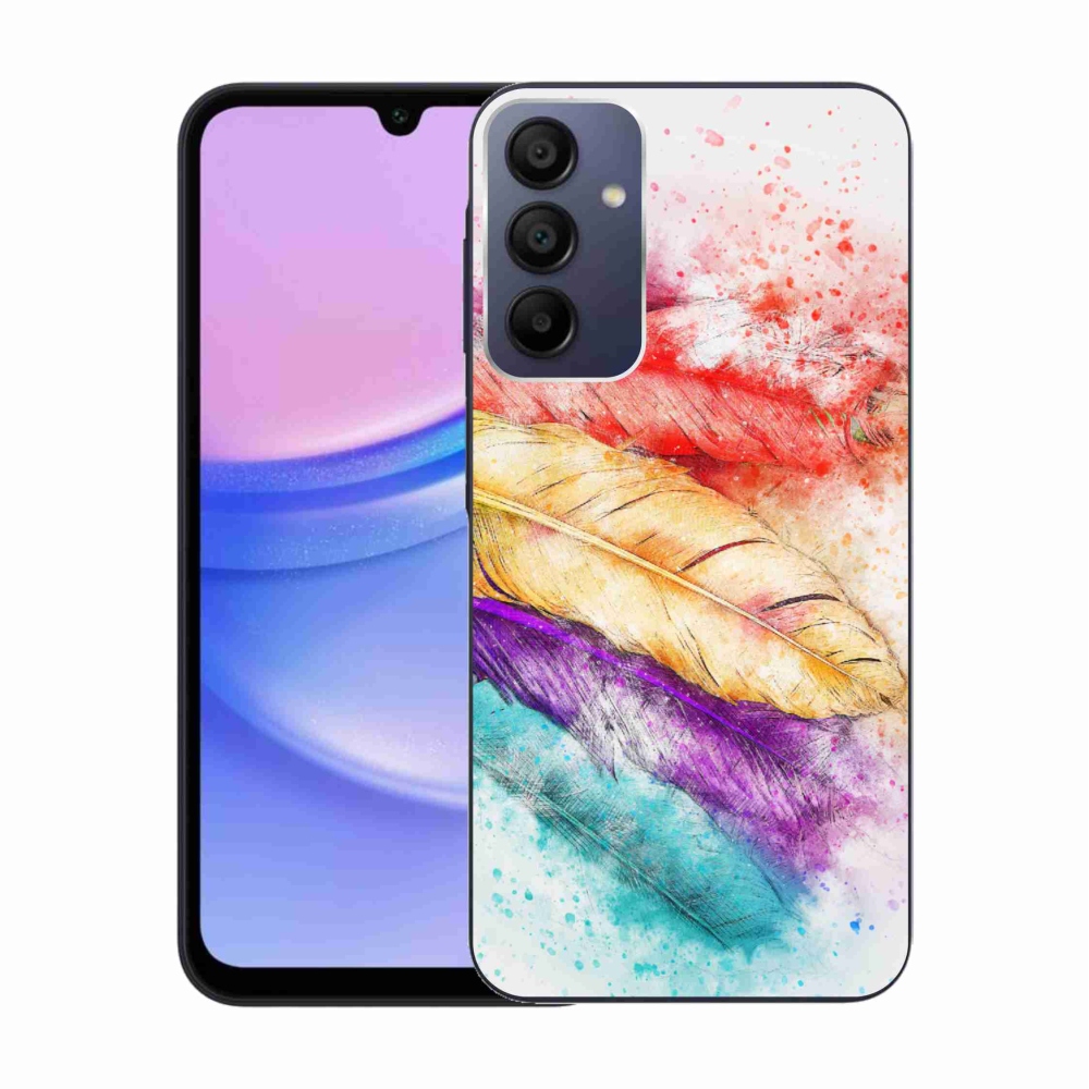 Gélový kryt mmCase na Samsung Galaxy A15 4G/5G - farebné perie