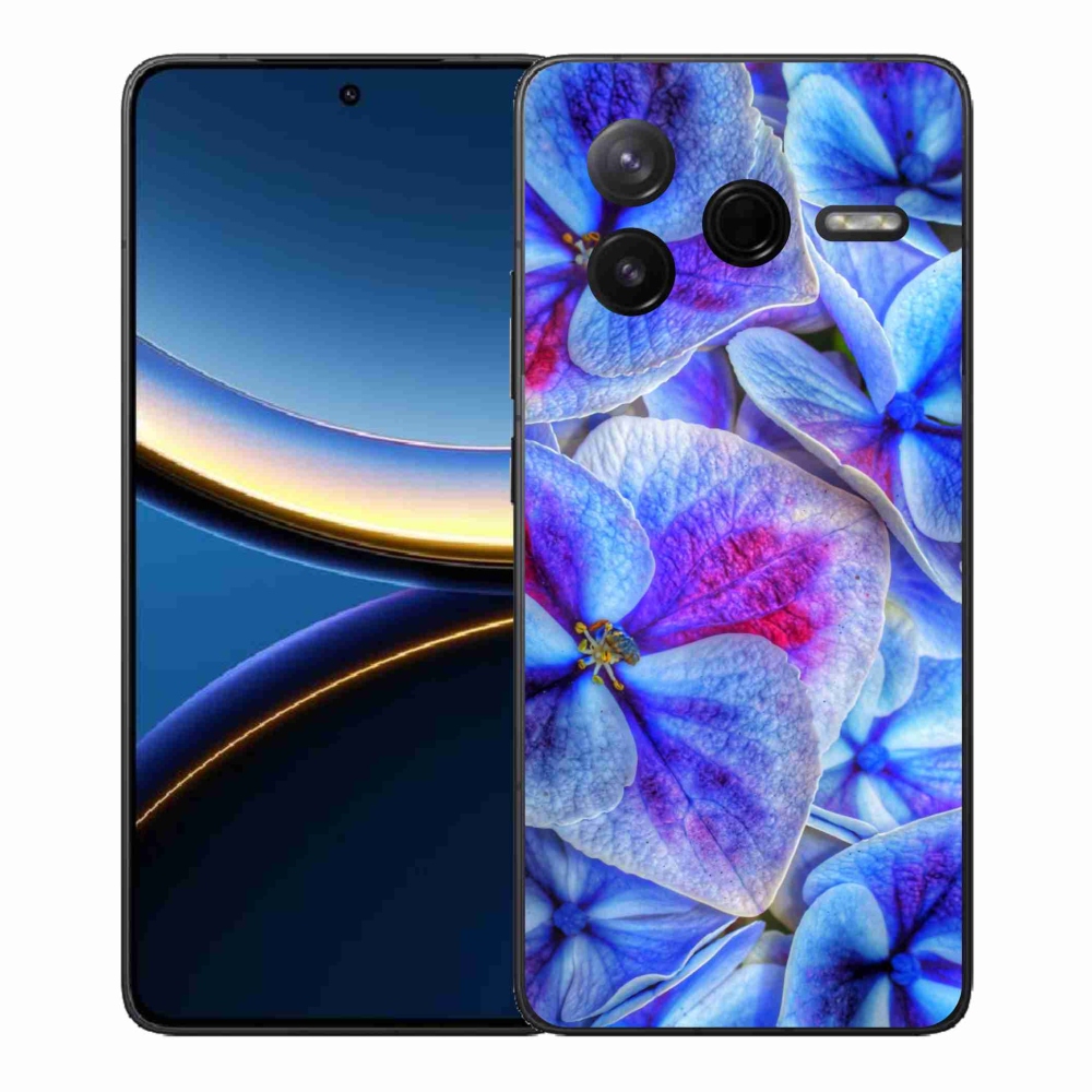 Gélový kryt mmCase na Xiaomi Poco F7 Pro - modré kvety 1
