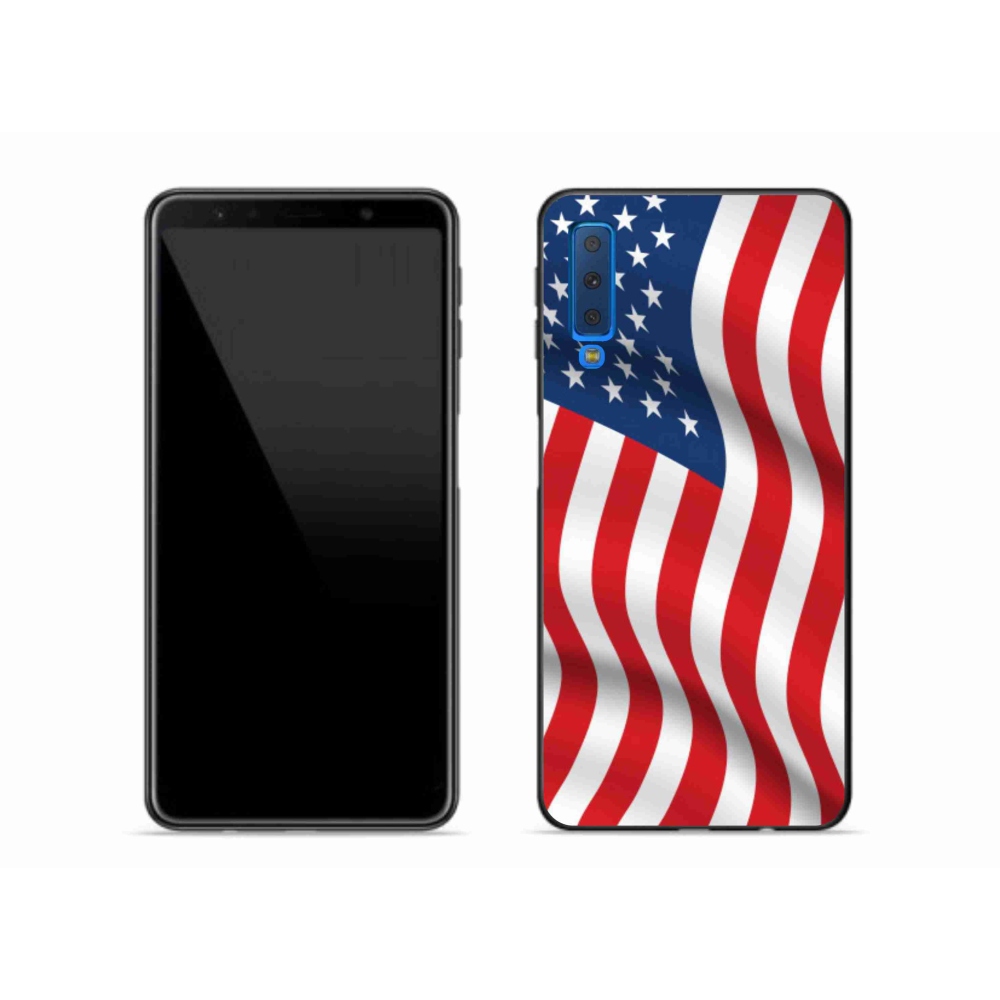 Gélový kryt mmCase na mobil Samsung Galaxy A7 (2018) - USA vlajka