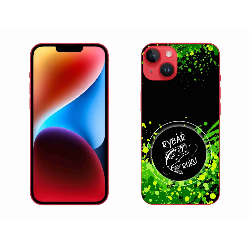 Gélový kryt mmCase na iPhone 14 Plus - rybár roka čierne pozadie