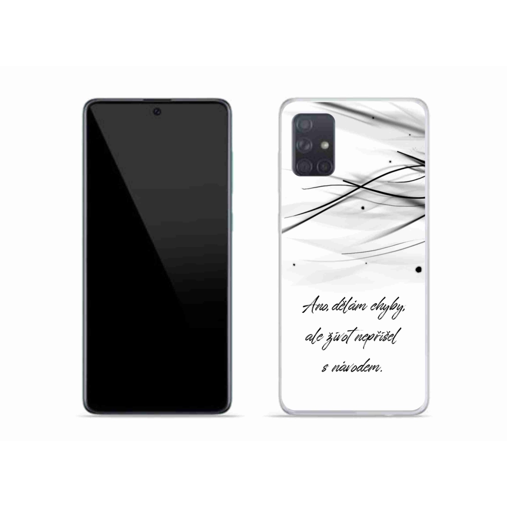 Gélový kryt mmCase na Samsung Galaxy A51 - citát biele pozadie