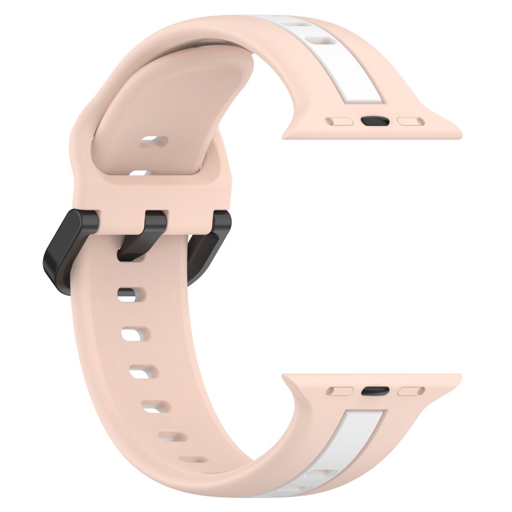 Strap silikónový remienok na Apple Watch Ultra/Ultra 2 49mm/SE/SE 2022/2023 44mm/9/8/7 45mm/6/5/4 44mm/3/2/1 42 mm - ružový/biely