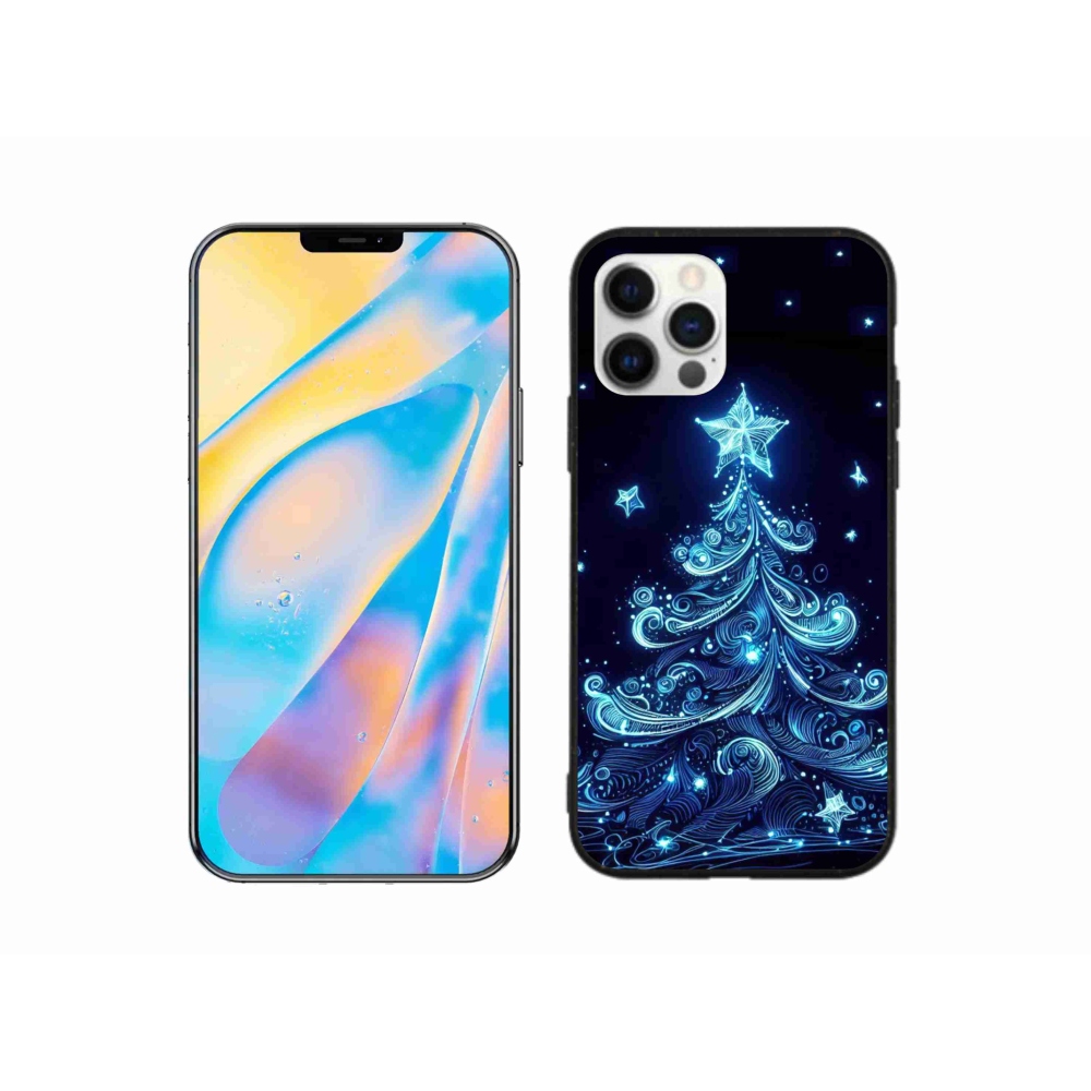 Gélový kryt mmCase na iPhone 12 Pro - neónový vianočný stromček 4