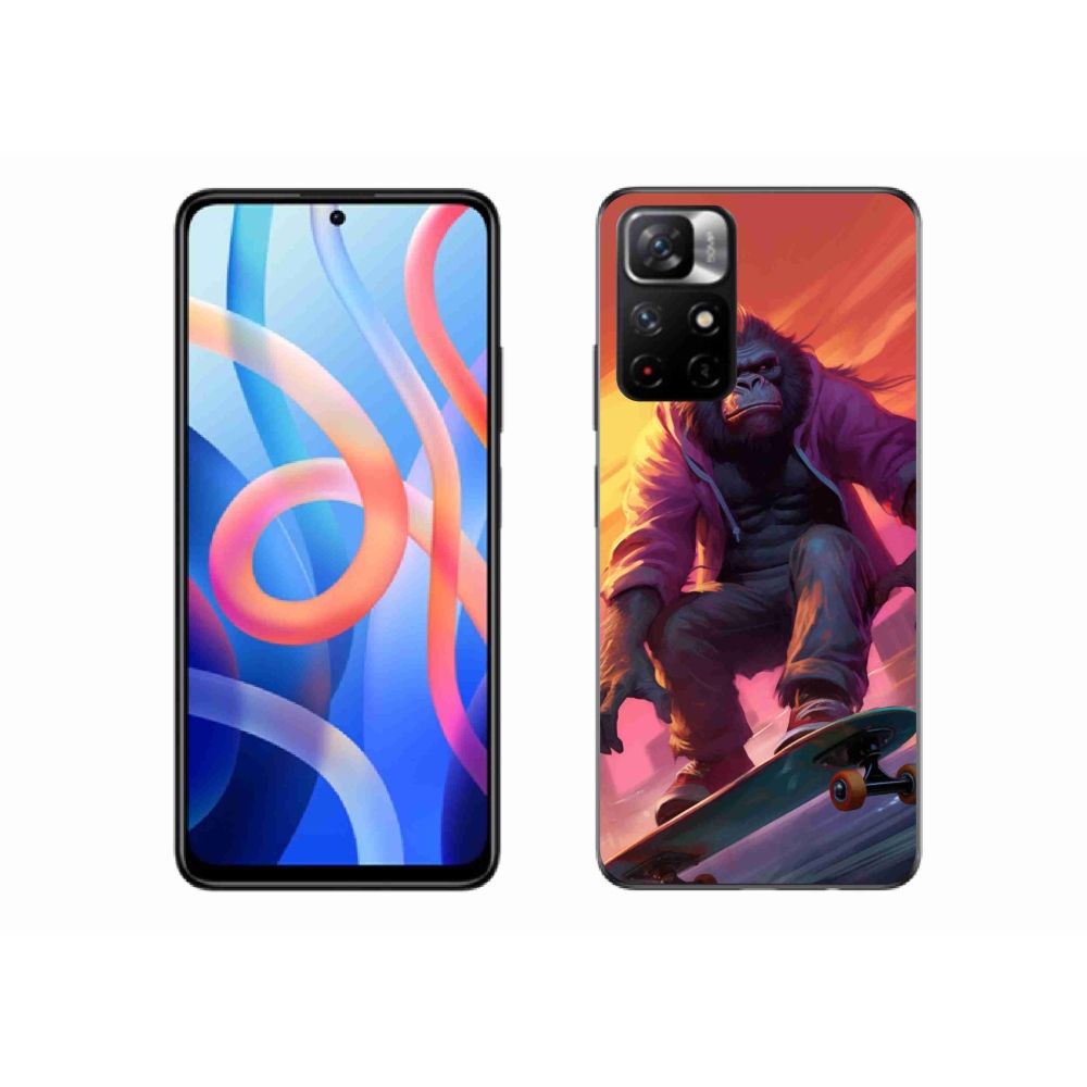 Gélový kryt mmCase na Xiaomi Redmi Note 11S 5G - gorila na skateboarde