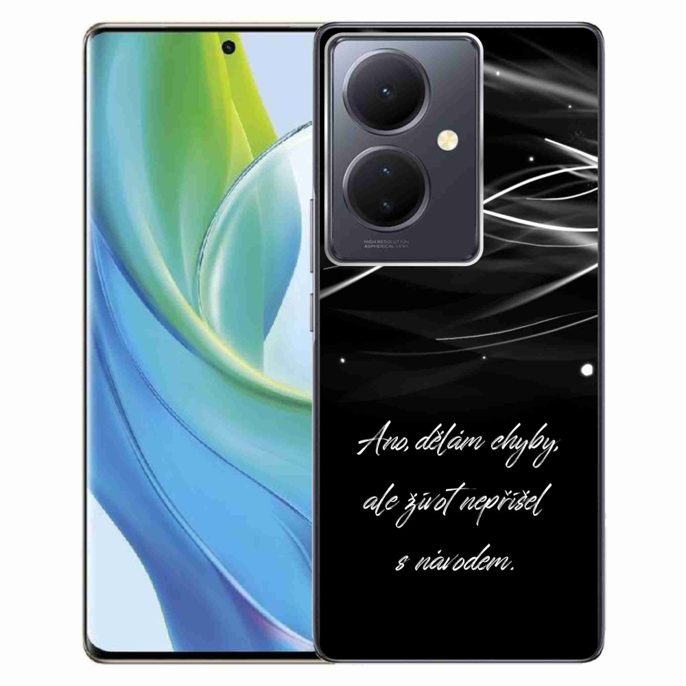 Gélový kryt mmCase na Vivo V29 Lite 5G - citát čierne pozadie