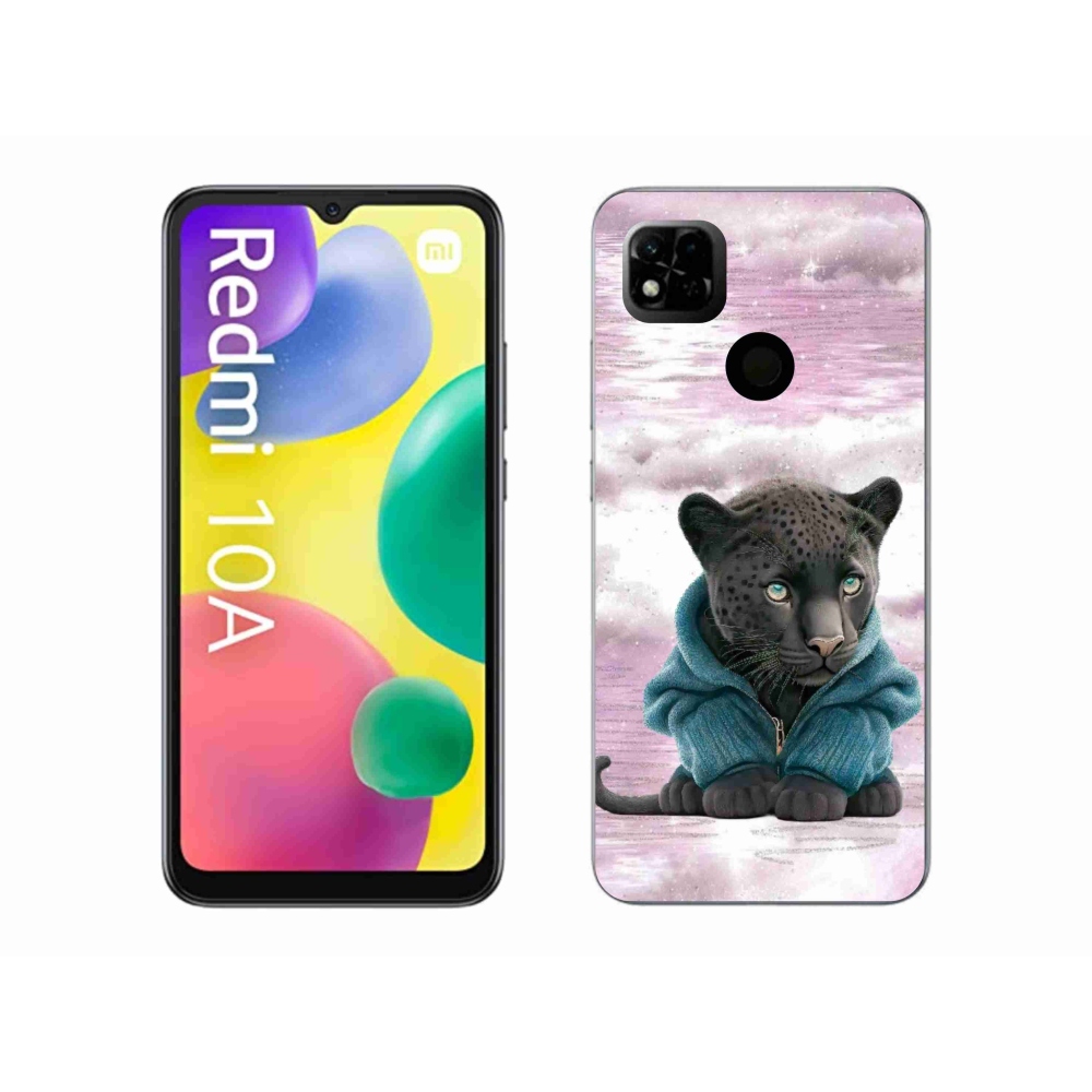 Gélový kryt mmCase na Xiaomi Redmi 10A - čierny panter vo svetri