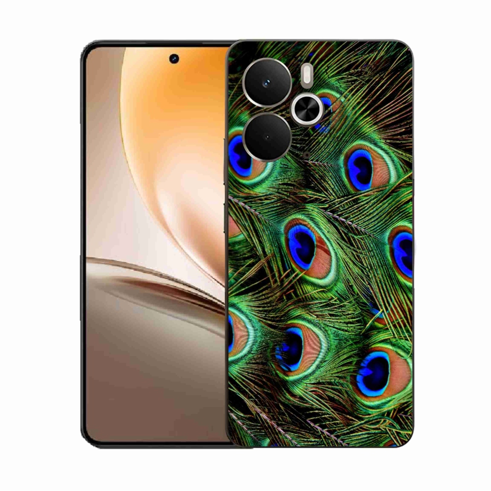 Gélový kryt mmCase na Realme 14 5G - pávie perie