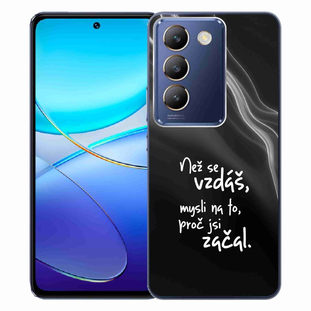 Gélový kryt mmCase na Vivo V40 SE 4G/5G - citát 2 čierne pozadie