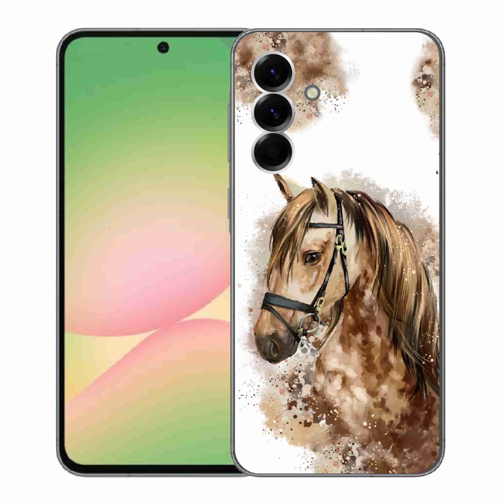Gélový kryt mmCase na Samsung Galaxy A56 5G - hnedý kreslený kôň