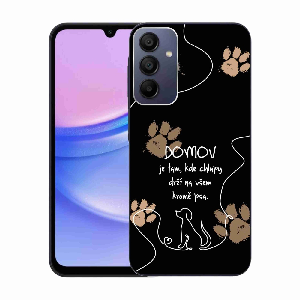 Gélový kryt mmCase na Samsung Galaxy A15 4G/5G - psí motív čierne pozadie