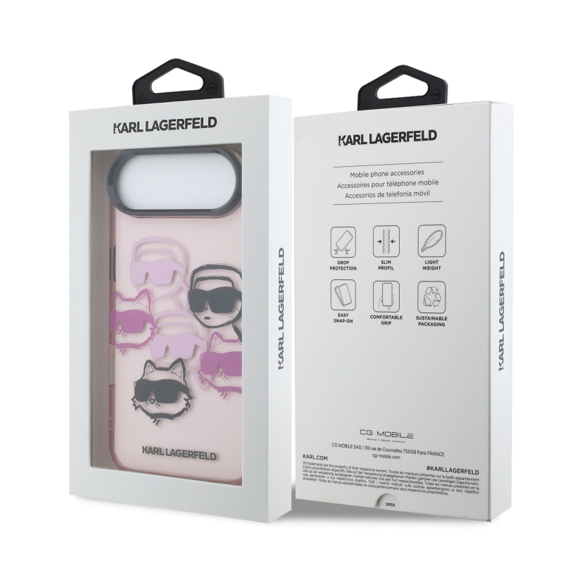 Karl Lagerfeld IML Multi K&CH Heads Zadný kryt pre iPhone Air Pink