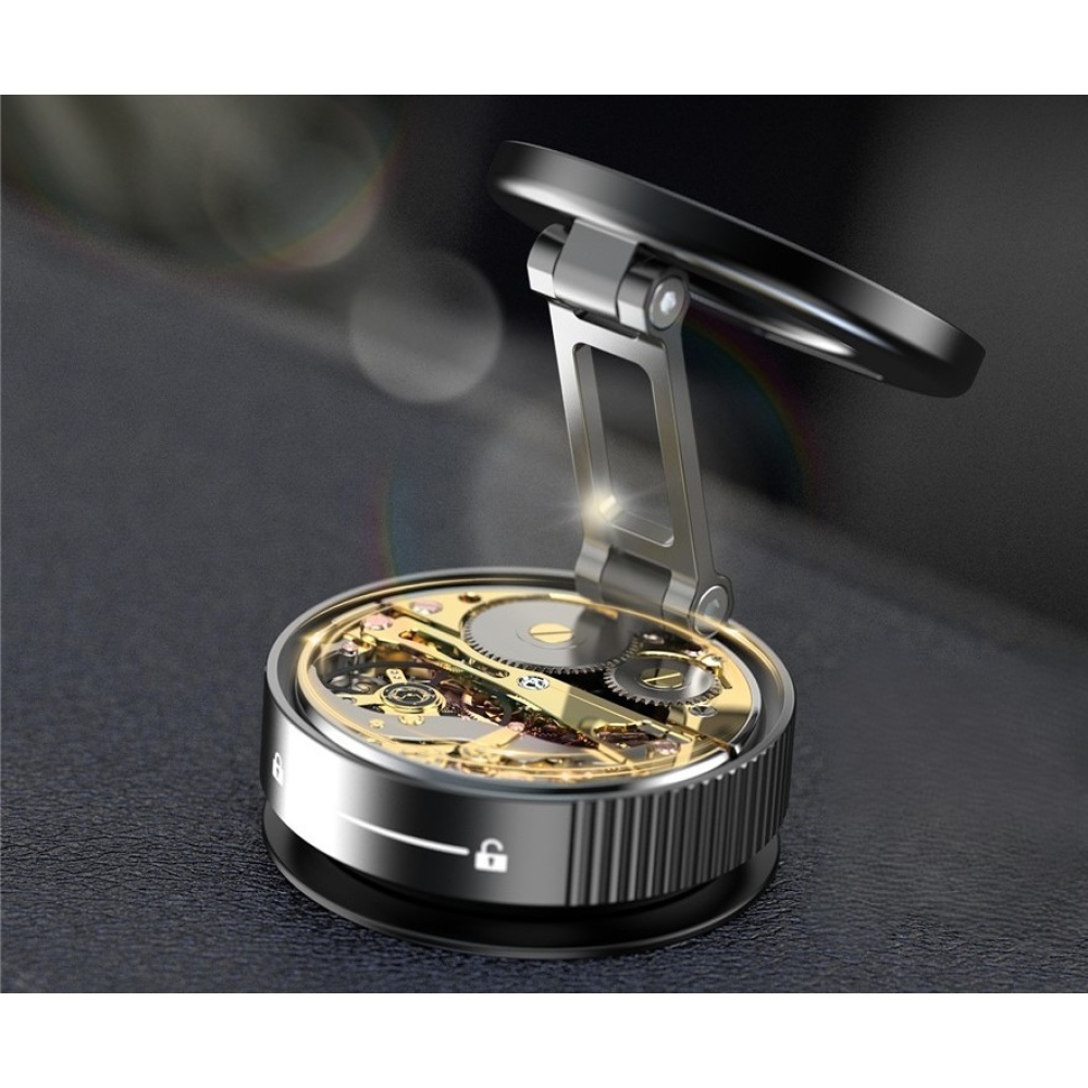 K11 skladací magnetický držiak na mobil s vákuovou prísavkou - čierny