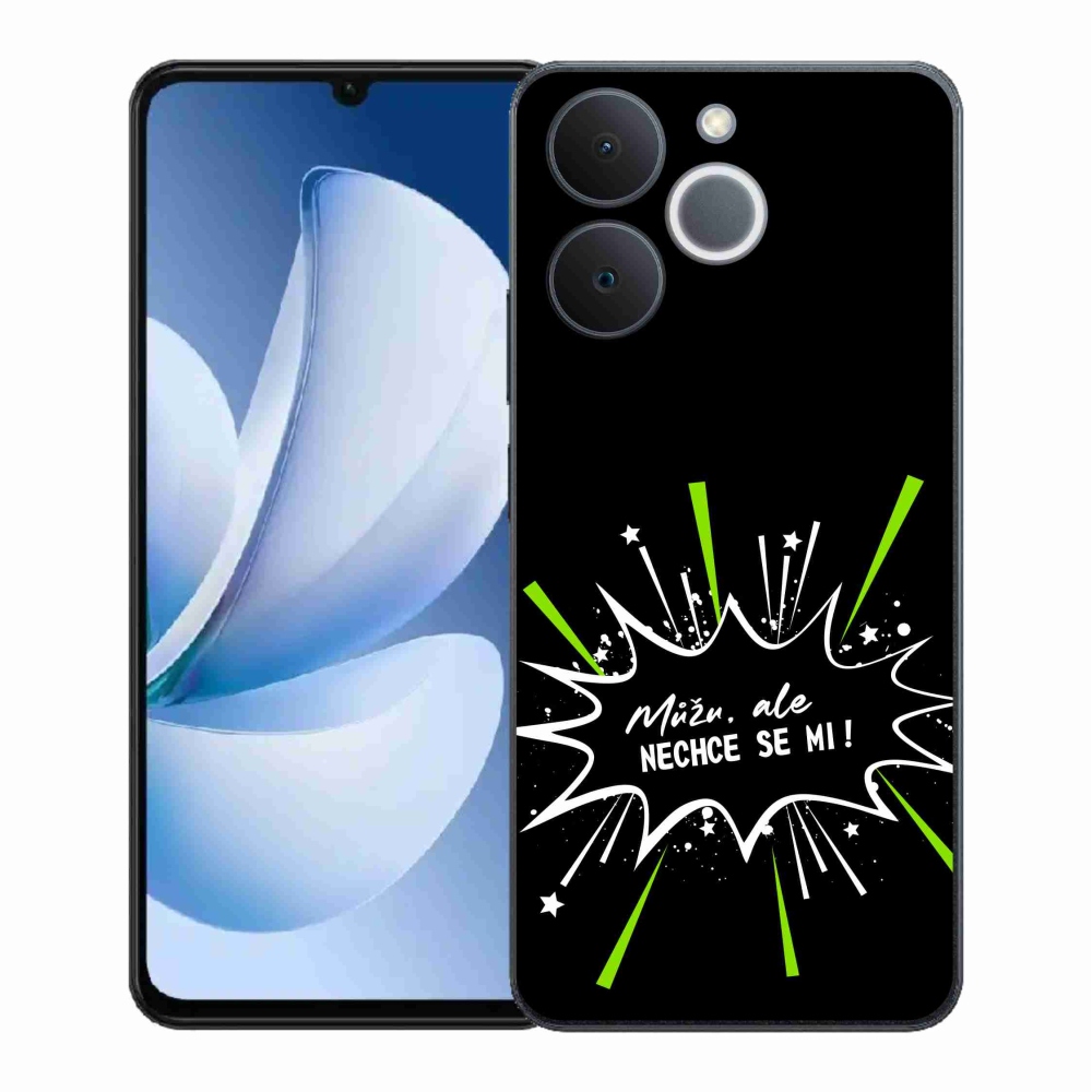 Gélový kryt mmCase na Realme Note 70T - vtipný text 11 čierne pozadie