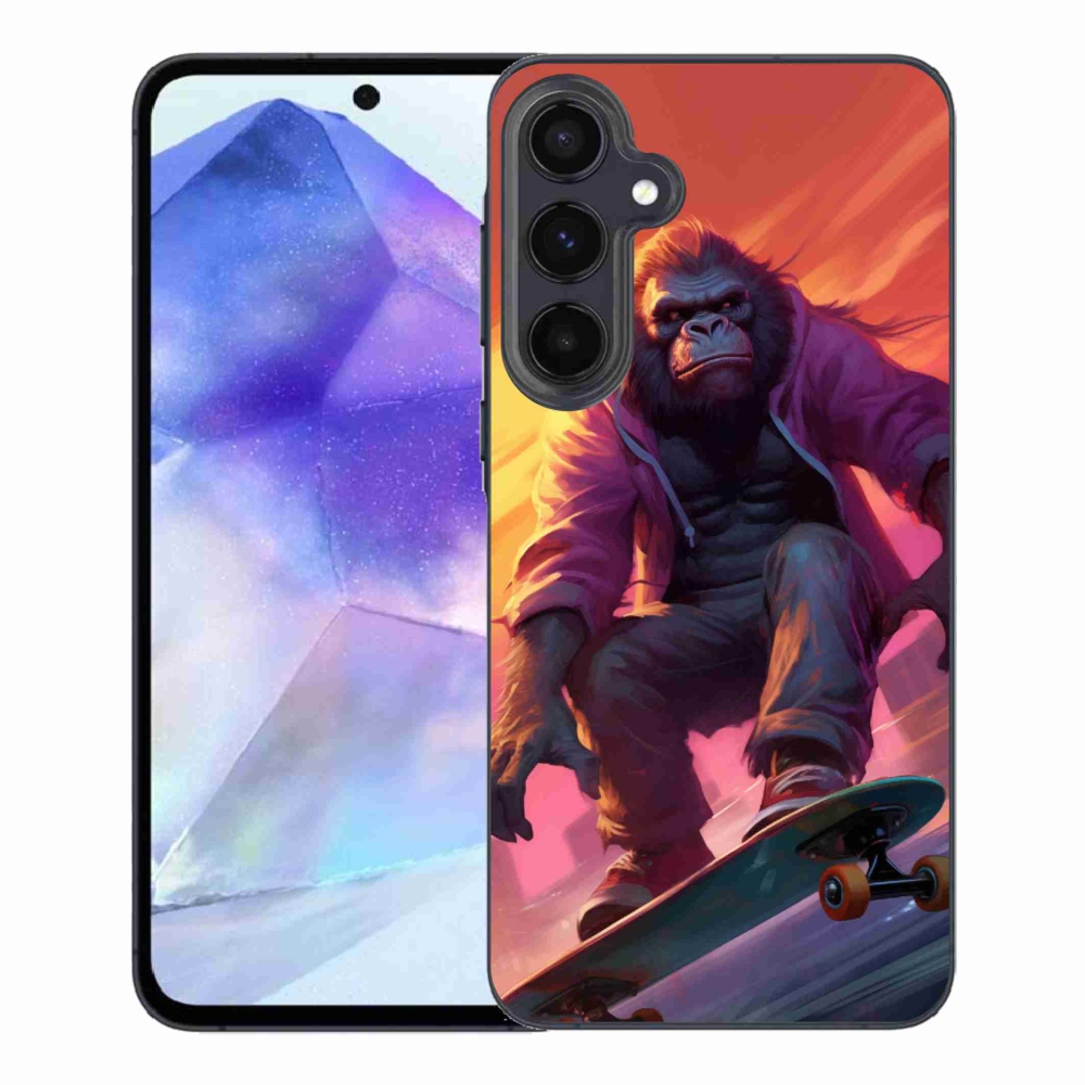 Gélový kryt mmCase na Samsung Galaxy A55 5G - gorila na skateboarde