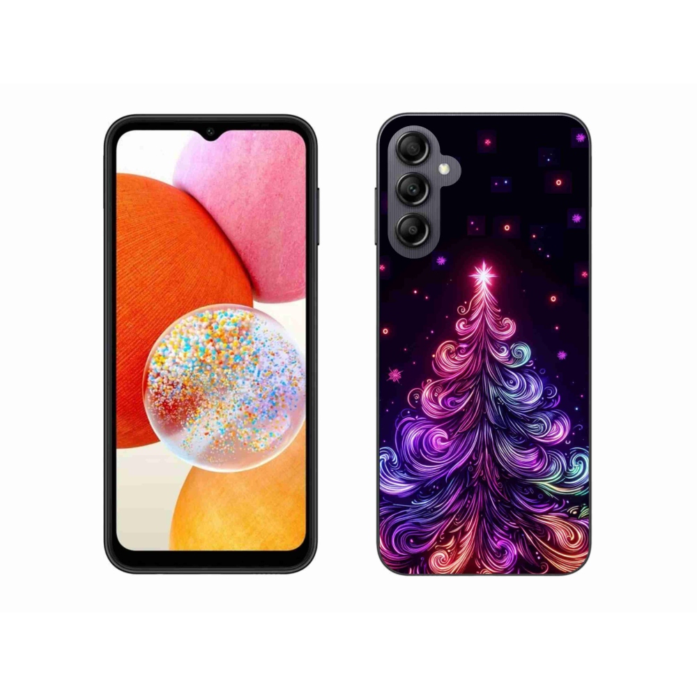 Gélový kryt mmCase na Samsung Galaxy A14 4G/5G - neónový vianočný stromček 1