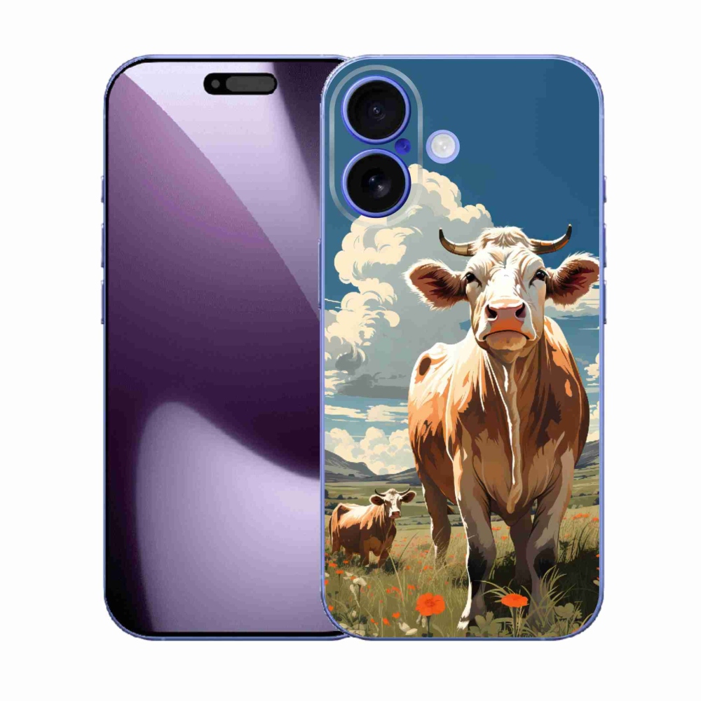 Gélový kryt mmCase na iPhone 17 - kravy na lúke