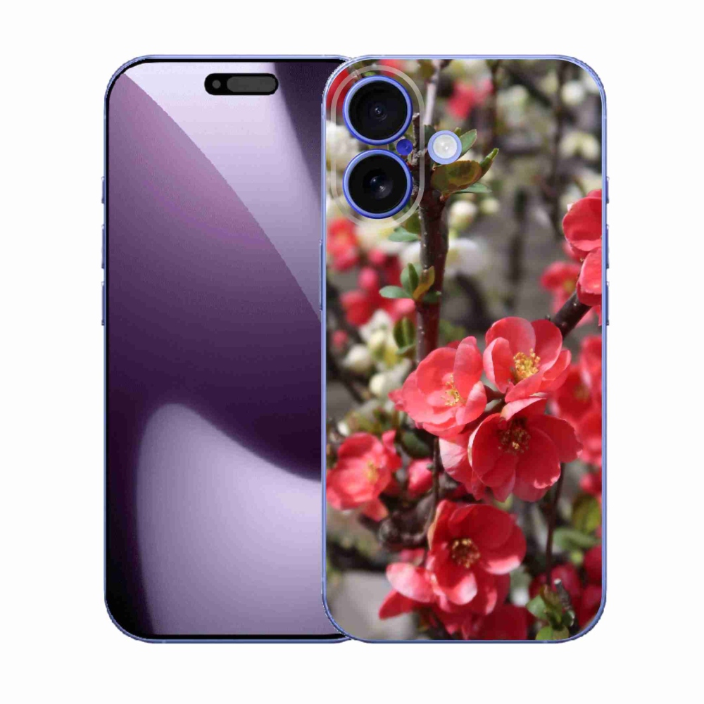 Gélový kryt mmCase na iPhone 17 - červené kvety