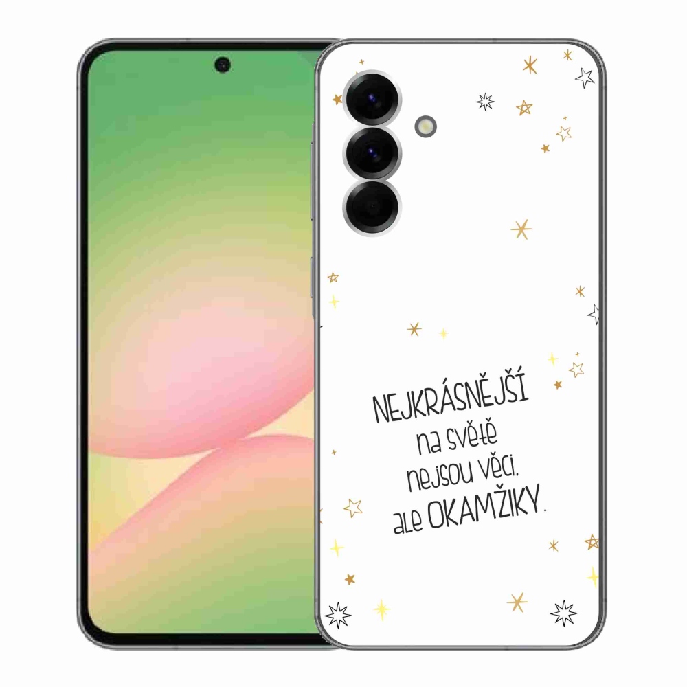 Gélový kryt mmCase na Samsung Galaxy A56 5G - citát 4 biele pozadie