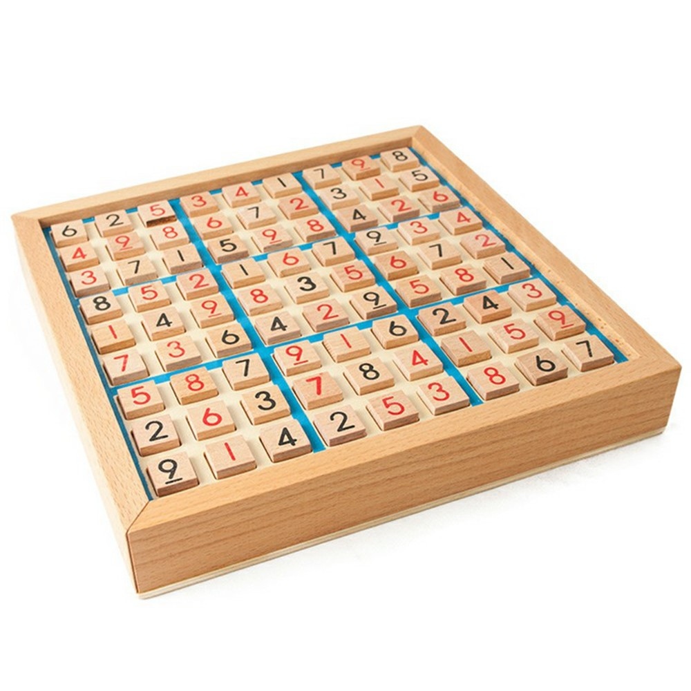 Drevené sudoku s číslami a úložnou zásuvkou