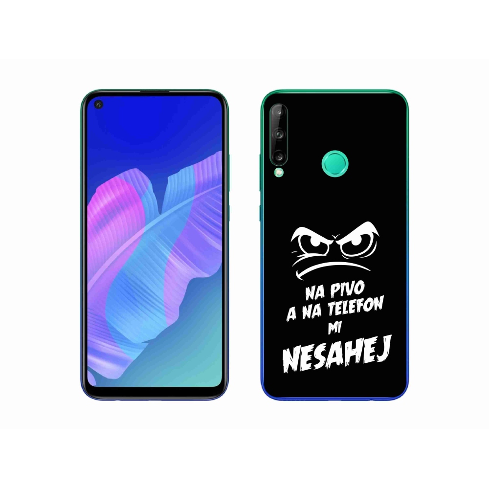 Gélový kryt mmCase na Huawei P40 Lite E - pivný motív 2 čierne pozadie