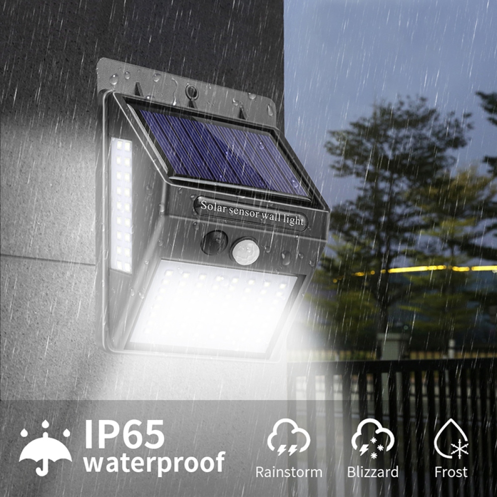 Výkonné LED nástenné osvetlenie na solárnu energiu so senzorom