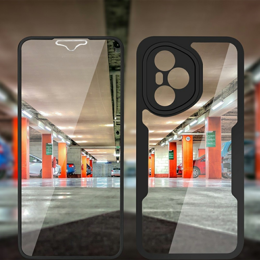 Acryl gélový obal s rámčekom pre ochranou displeja na Honor 400 Pro - čierny