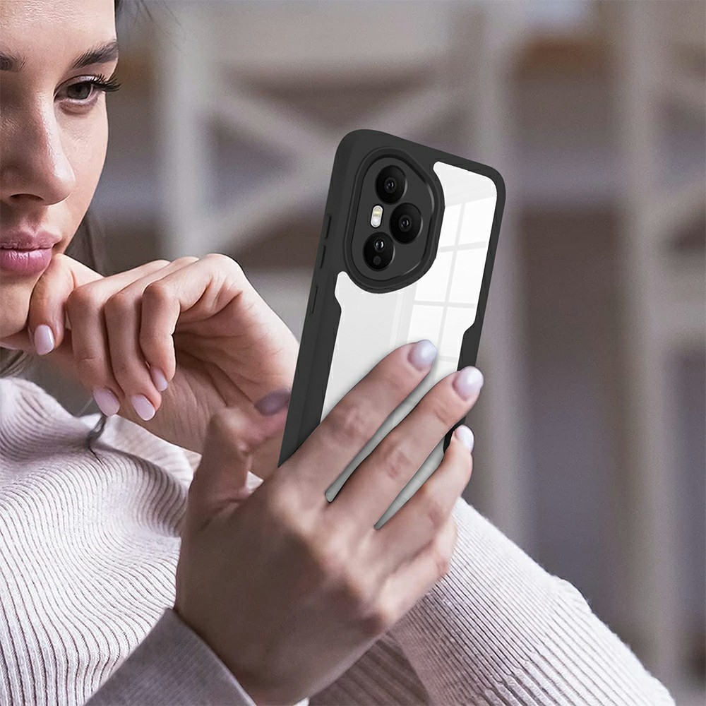 Acryl gélový obal s rámčekom pre ochranou displeja na Honor 400 Pro - čierny