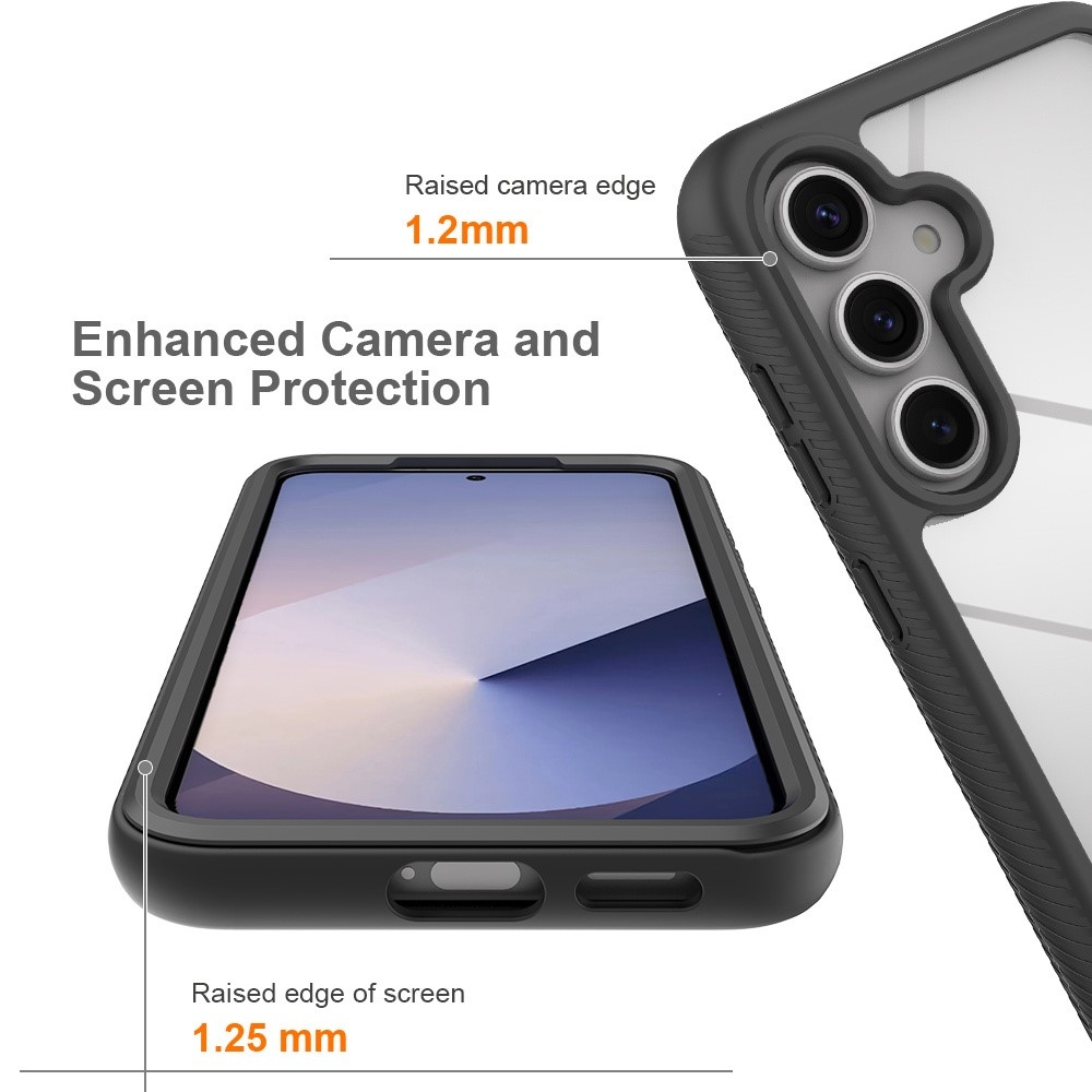 Acryl gélový obal s rámčekom pre ochranu displeja na Samsung Galaxy A57 5G - čierny