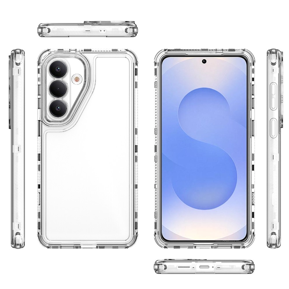 Acryl gélový obal s rámčekom pre ochranou displeja na Samsung Galaxy S26/S26 Pro - priehľadný